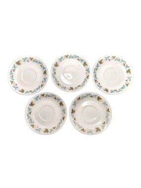 Fine China Japan 6701 Grapevine Saucers Lot of 5 Vintage Replacement Set